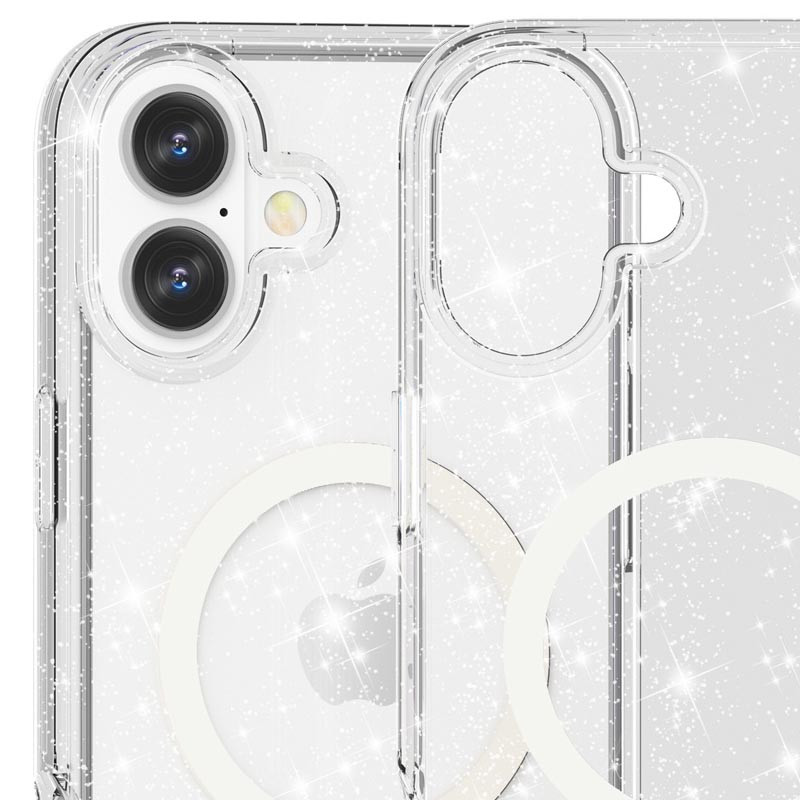 Фото Чехол TPU Galaxy Sparkle Magnetic Fit для Apple iPhone 16 (6.1") (Clear+Glitter) в магазине vchehle.ua