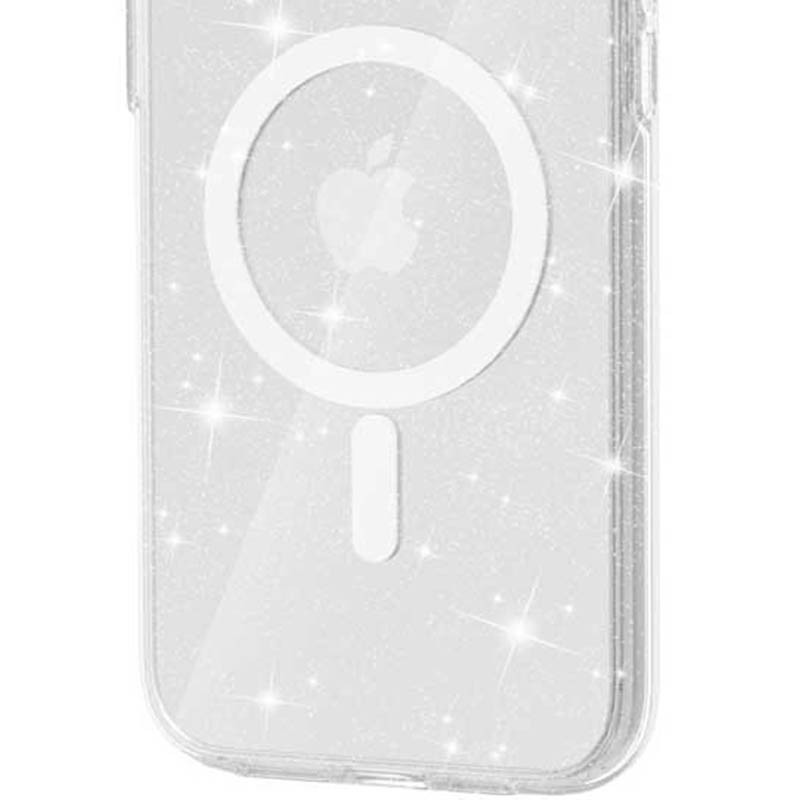 Чехол TPU Galaxy Sparkle Magnetic Fit для Apple iPhone 16 (6.1") (Clear+Glitter) в магазине vchehle.ua
