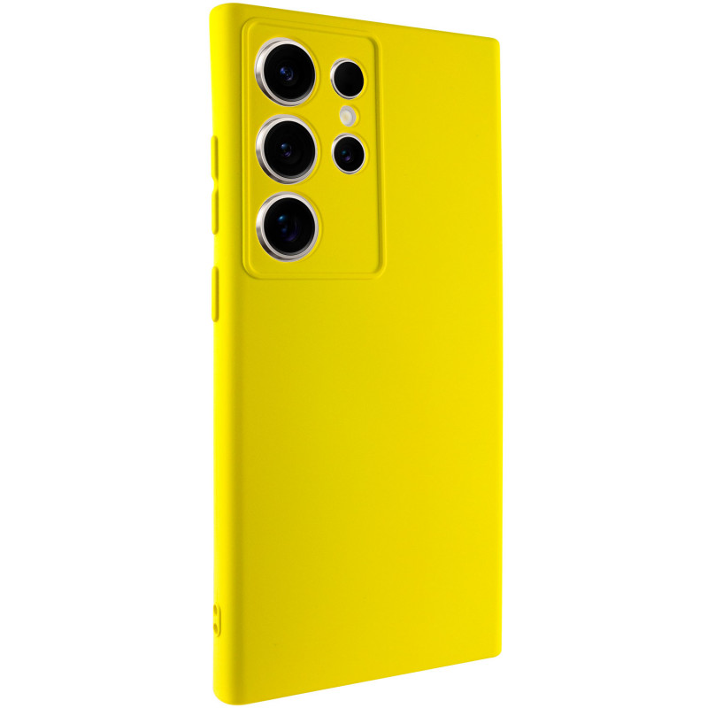 Фото Чохол TPU GETMAN Liquid Silk Full Camera на Samsung Galaxy S24 Ultra (Жовтий / Flash) на vchehle.ua