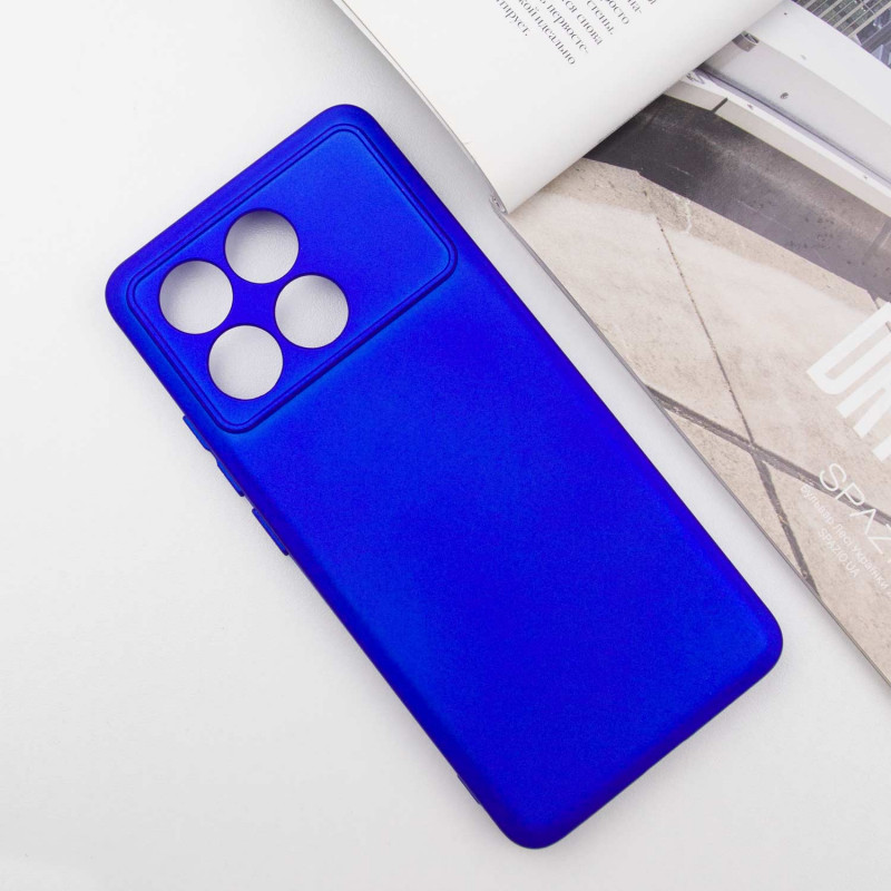 Фото Чохол TPU GETMAN Liquid Silk Full Camera на Xiaomi Poco X6 / Note 13 Pro 5G (Синій / Iris) на vchehle.ua