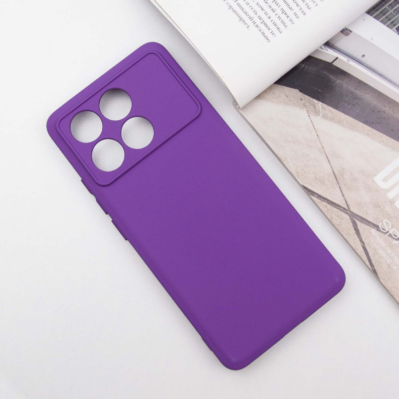 Фото Чохол TPU GETMAN Liquid Silk Full Camera на Xiaomi Poco X6 / Note 13 Pro 5G (Фіолетовий / Purple) на vchehle.ua