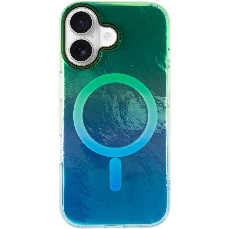 Фото Чохол TPU Shiny Mountain Magnetic Fit на Apple iPhone 17 (6.3") (Green / Blue) на vchehle.ua