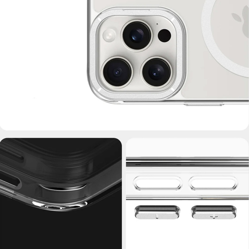 Чохол TPU Space Case Apex with Magnetic Safe на Apple iPhone 15 Pro Max (6.7") (Silver) в магазині vchehle.ua