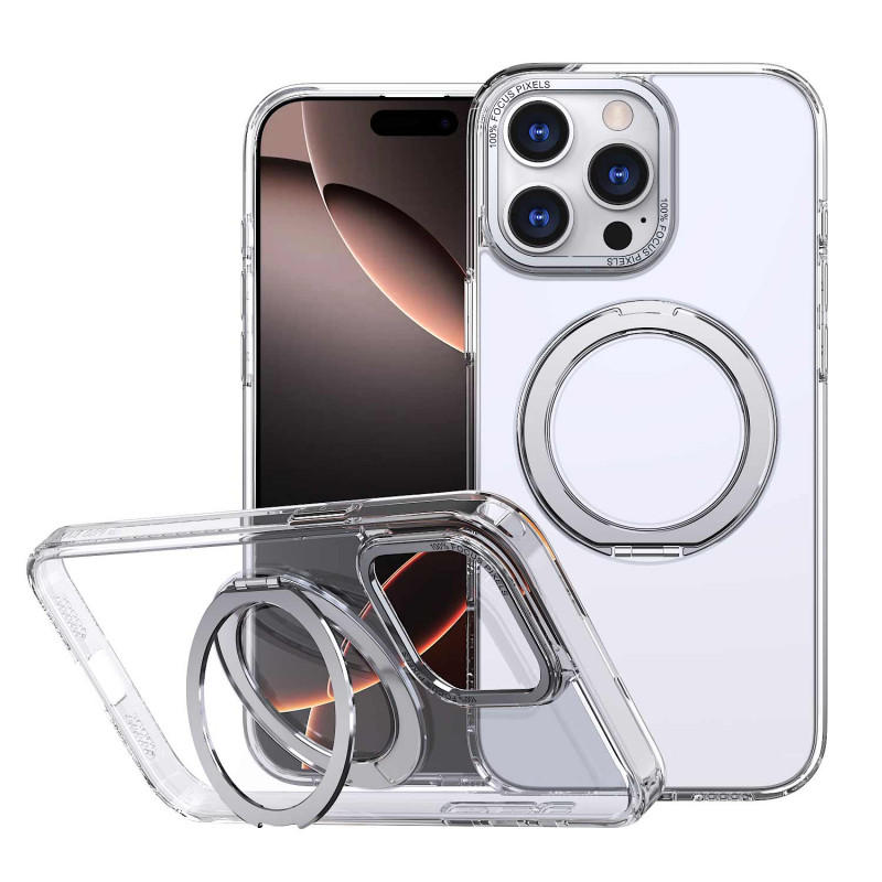 Чохол TPU+PC Empire with Magnetic Safe and Ring для Apple iPhone 15 Pro Max (6.7") (Clear)
