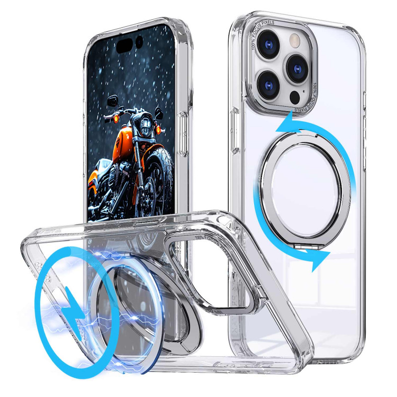 Фото Чохол TPU+PC Empire with Magnetic Safe and Ring для Apple iPhone 15 Pro Max (6.7") (Clear) на vchehle.ua