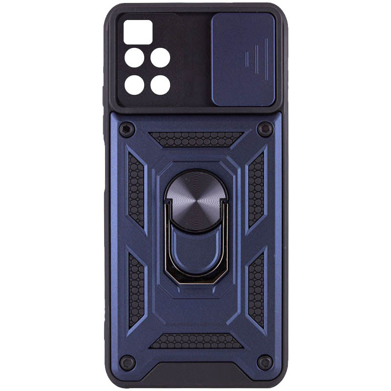 Ударопрочный чехол Ummi Camshield Serge Ring для Xiaomi Poco M4 Pro 5G (Синий)