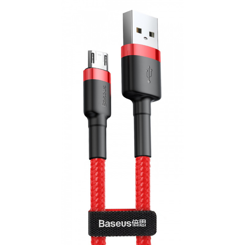 Дата кабель Baseus Cafule USB to MicroUSB Cable 2.4A (1m) (CAMKLF-B) (Красный)