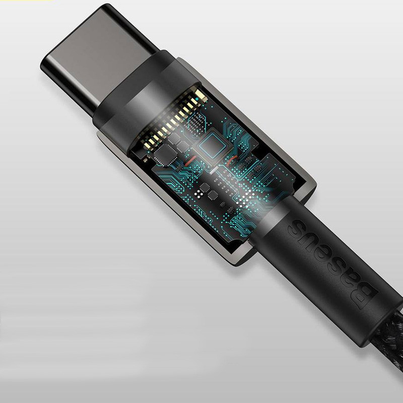 Фото Дата кабель Baseus Tungsten Gold Type-C to Type-C Cable 100W (1m) (CATWJ-01) (Черный) на vchehle.ua