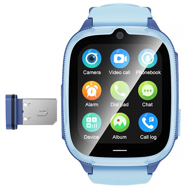 Фото Дитячий cмарт-годинник Hoco Y106 4G with call function (Blue) на vchehle.ua