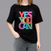 Фото Футболка черная Yes you can в магазине vchehle.ua