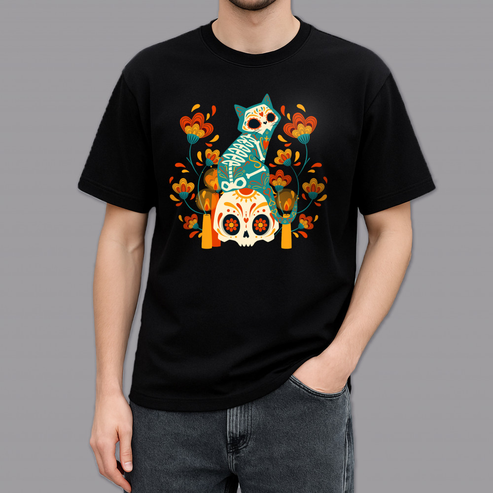 Фото Футболка чорна Bones and Blooms в маназині vchehle.ua