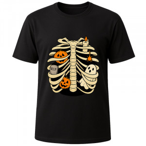 Футболка чорна Spooky ribs