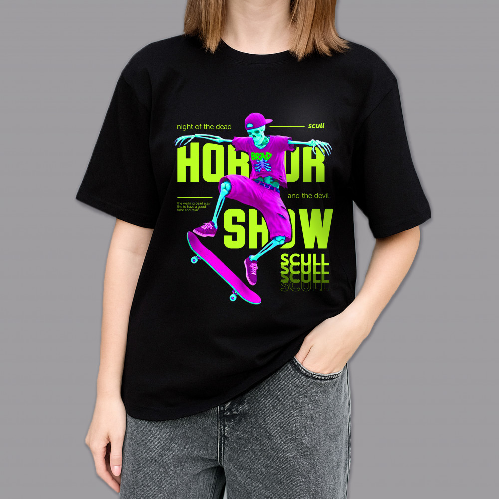 Фото Футболка чорна Scate skeleton на vchehle.ua