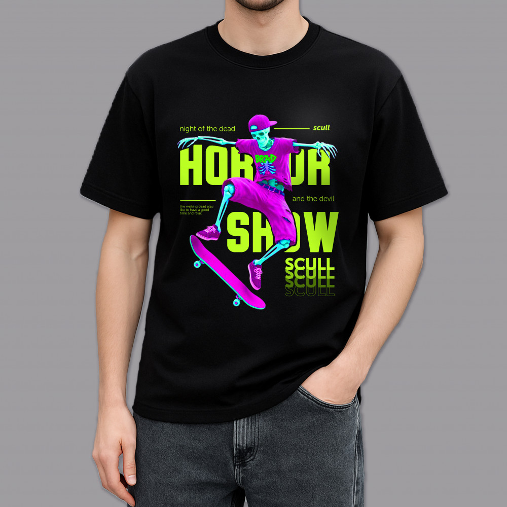 Фото Футболка чорна Scate skeleton в маназині vchehle.ua