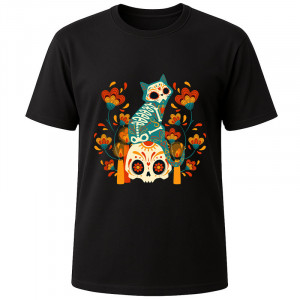 Футболка черная Bones and Blooms