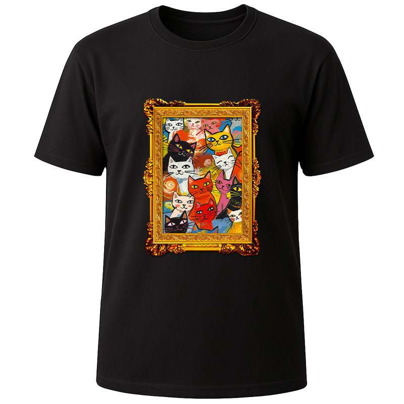Футболка чорна Cats painting (XL)