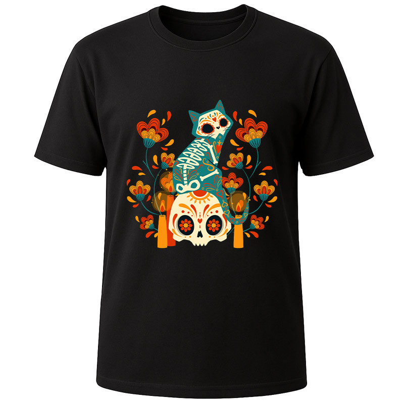 Футболка чорна Bones and Blooms (XL)