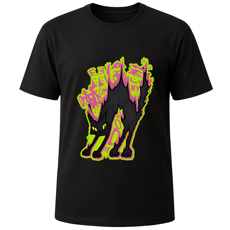 Футболка чорна Scary cat (XXXL)