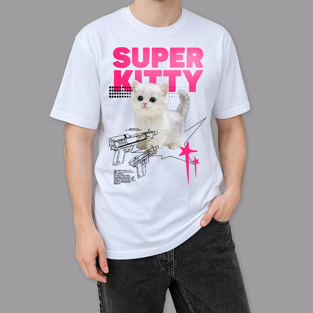Фото Футболка белая Super kitty на vchehle.ua