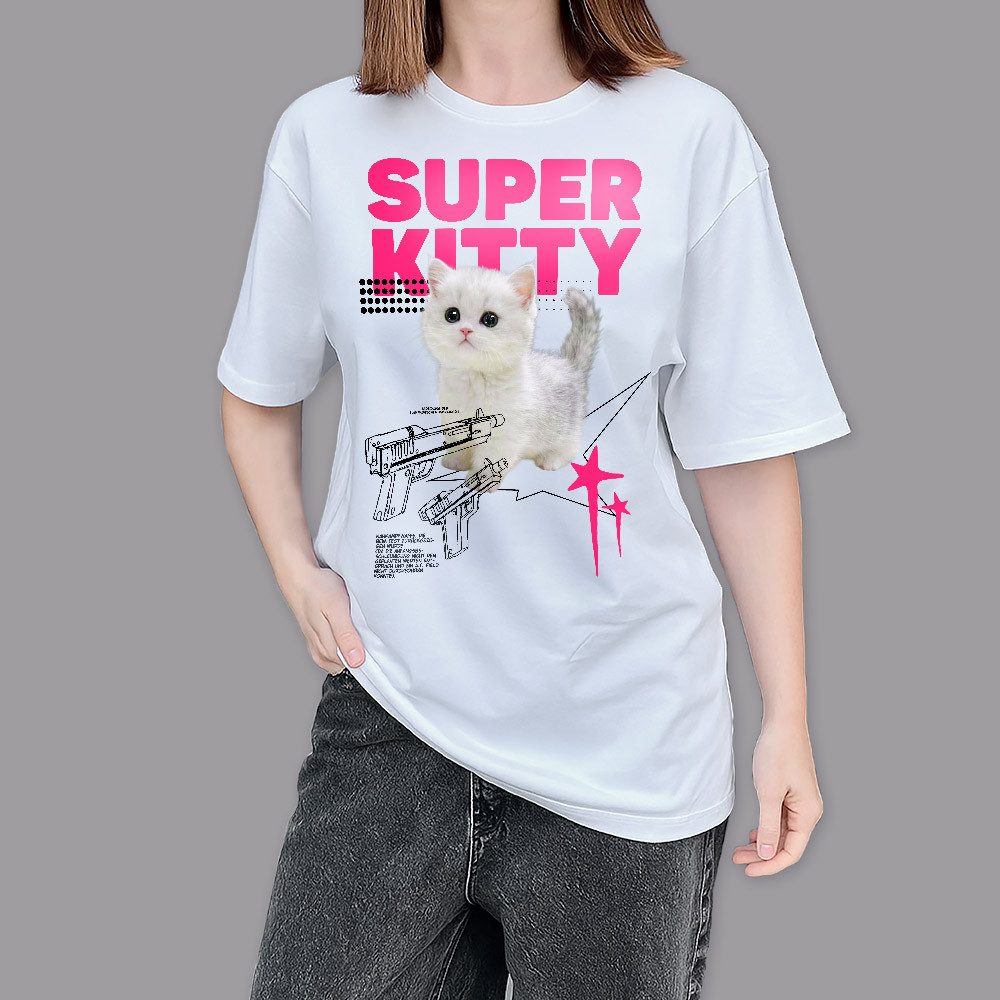 Фото Футболка белая Super kitty в магазине vchehle.ua