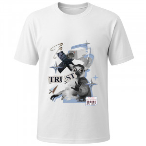 Футболка белая Лемур коллаж