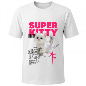 Футболка белая Super kitty