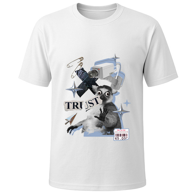 Футболка белая Лемур коллаж (XL)