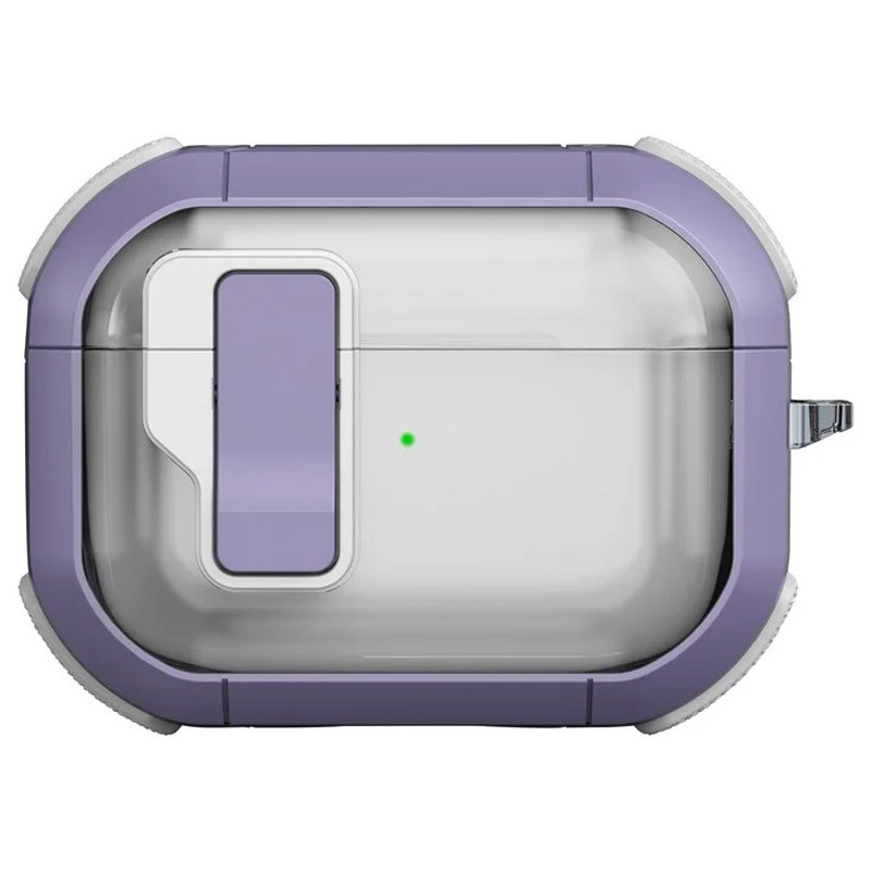 Футляр противоударный Locking Button для наушников Airpods Pro (Light Purple)