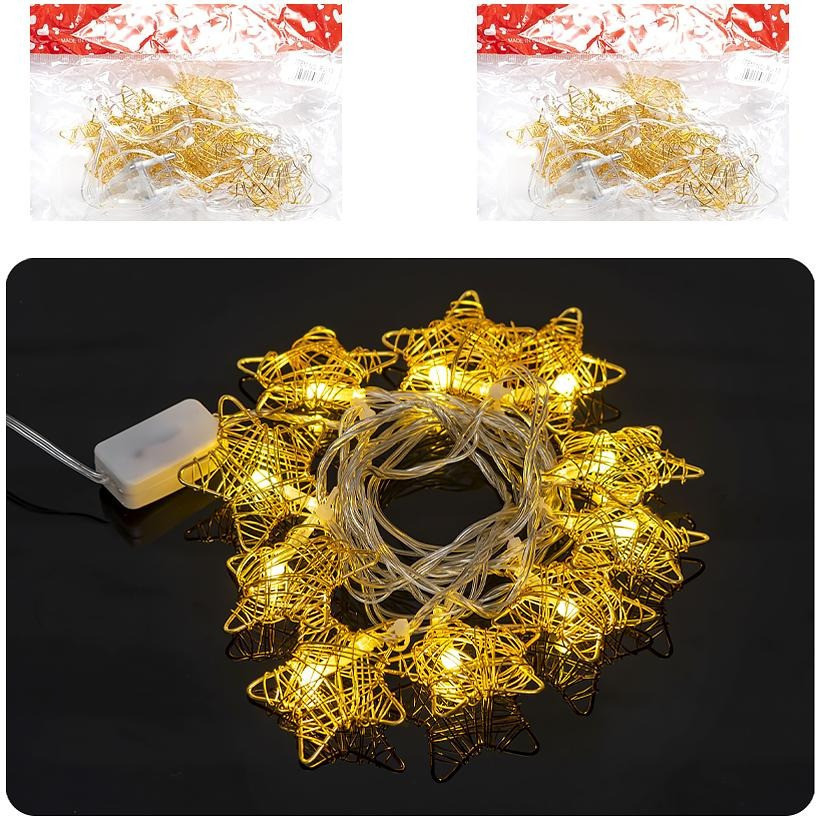 Фото Гірлянда електрична LED "Золота Зірка" RJ-13 10 лампочок 2 метри на vchehle.ua