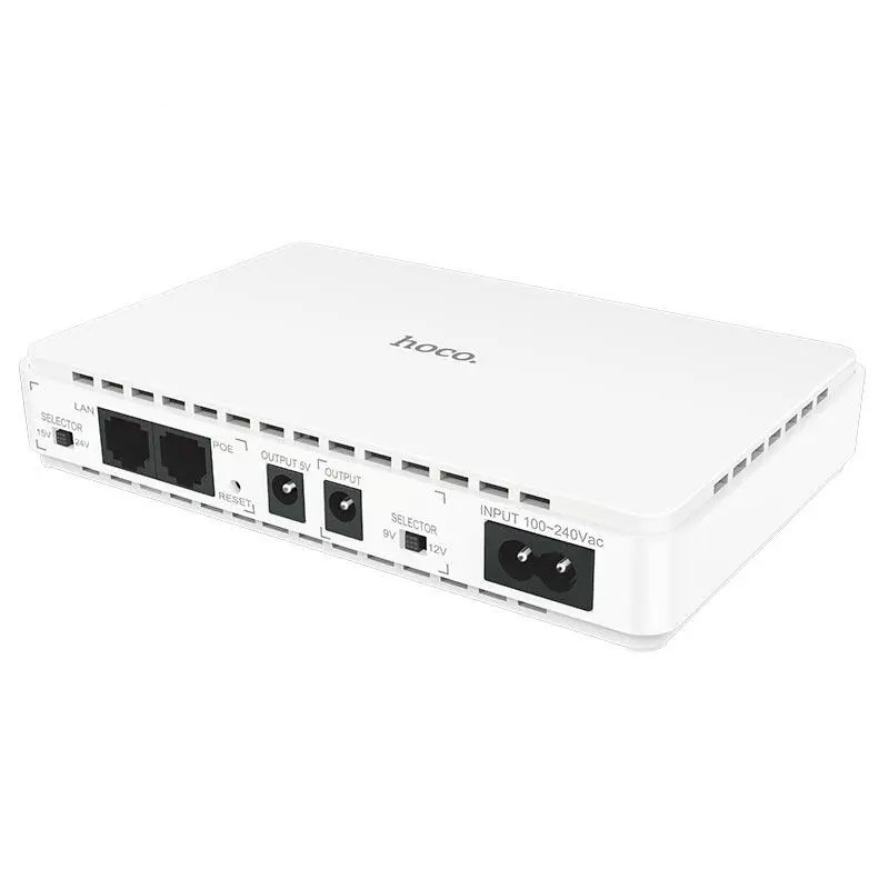 Источник бесперебойного питания Hoco DB25 Plus Smart Mini UPS для роутеров 5V/9V/12V 10000 mAh (White)
