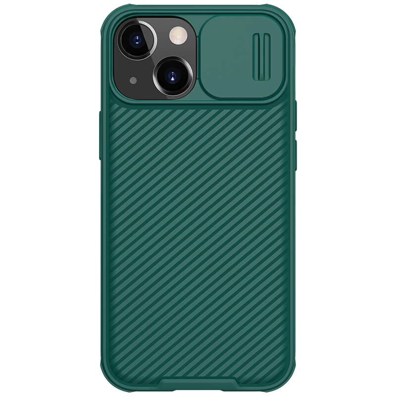 Карбоновая накладка Nillkin CamShield Pro для Apple iPhone 13 / 14 (6.1") (Dark Green)