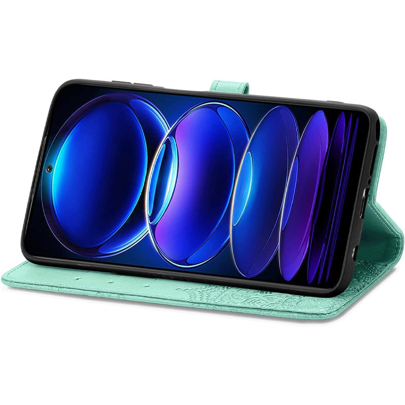 Фото Шкіряний чохол-книжка Art Case з візитницею на Xiaomi Redmi 14C / Poco C75 (Бирюзовий) в маназині vchehle.ua
