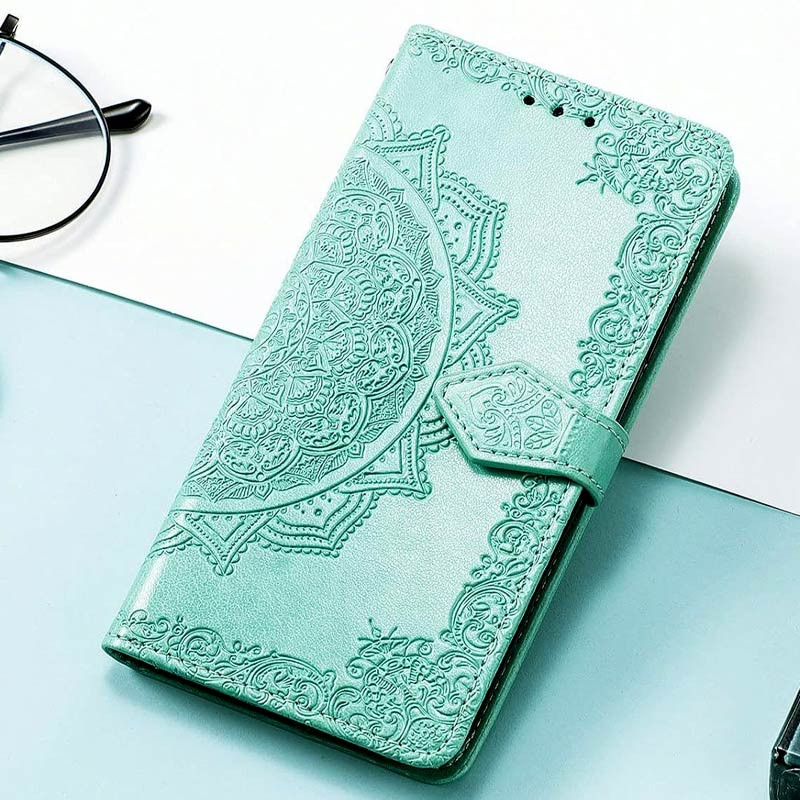 Купити Шкіряний чохол-книжка Art Case з візитницею на Xiaomi Redmi 14C / Poco C75 (Бирюзовий) на vchehle.ua