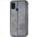 Фото Шкіряний чохол-книжка GETMAN Cubic (PU) на Samsung Galaxy A21s (Сірий) на vchehle.ua