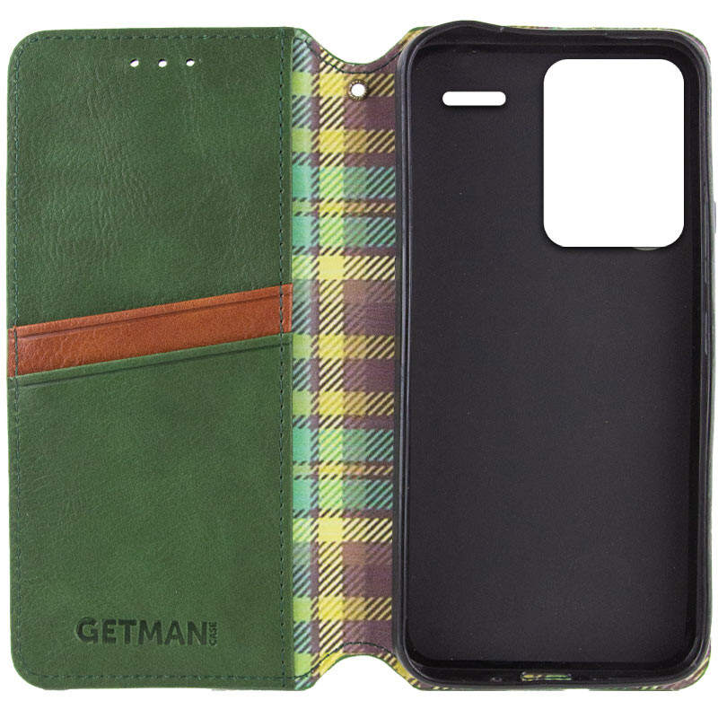 Купить Кожаный чехол-книжка GETMAN Cubic (PU) для Xiaomi Redmi Note 13 Pro+ (Зеленый) на vchehle.ua