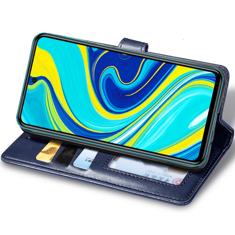 Фото Кожаный чехол-книжка GETMAN Gallant (PU) для Xiaomi Redmi Note 9s / Note 9 Pro / Note 9 Pro Max (Синий) в магазине vchehle.ua