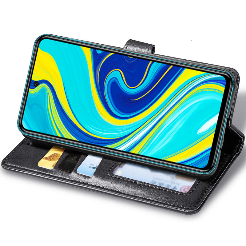 Фото Кожаный чехол-книжка GETMAN Gallant (PU) для Xiaomi Redmi Note 9s / Note 9 Pro / Note 9 Pro Max (Черный) в магазине vchehle.ua