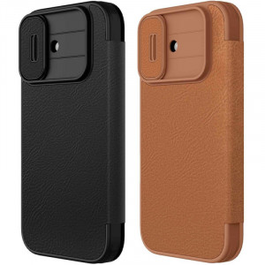 Кожаный чехол-книжка Nillkin Qin Pro Camshield для Apple iPhone 17 (6.3")