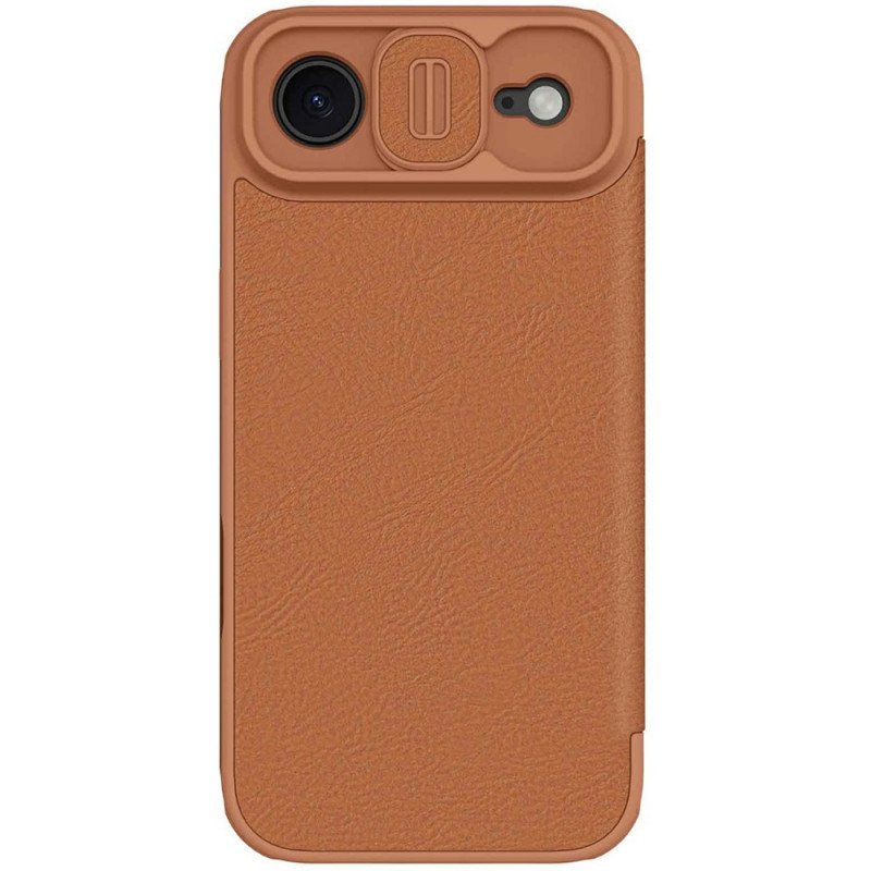 Фото Кожаный чехол-книжка Nillkin Qin Pro Camshield для Apple iPhone 17 Air (6.5") (Brown) в магазине vchehle.ua