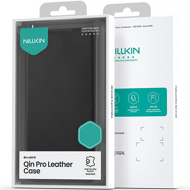 Замовити Шкіряний чохол-книжк Nillkin Qin Pro Camshield на Apple iPhone 17 Pro (6.3") (Black) на vchehle.ua