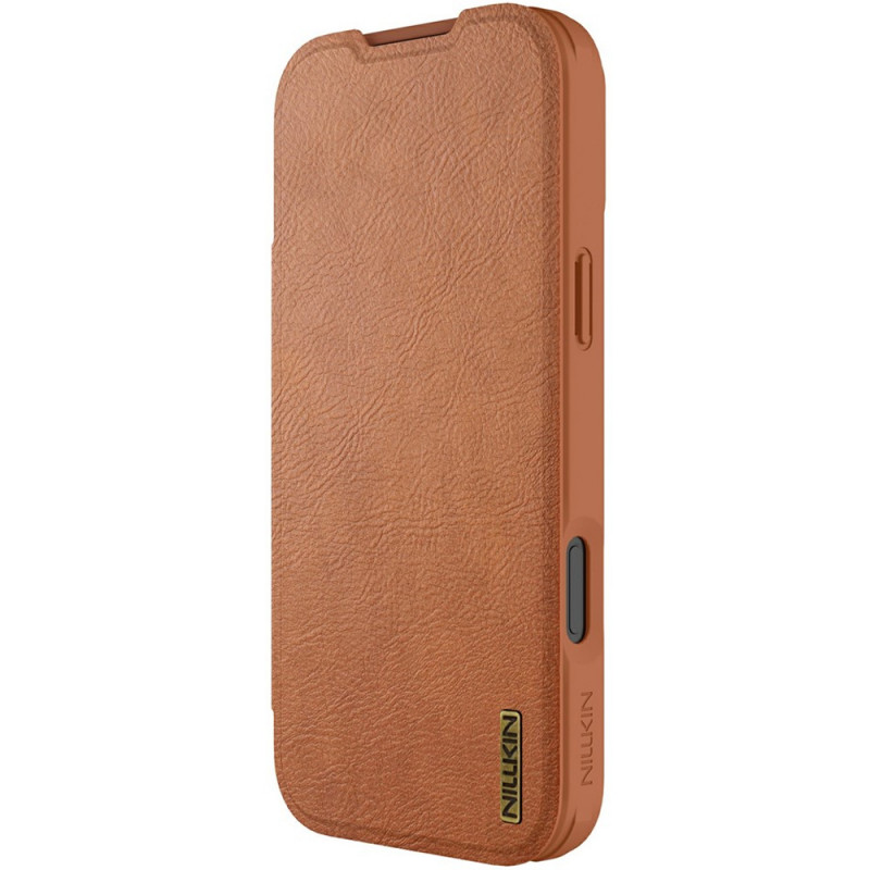 Фото Шкіряний чохол-книжк Nillkin Qin Pro Camshield на Apple iPhone 17 Pro (6.3") (Brown) на vchehle.ua