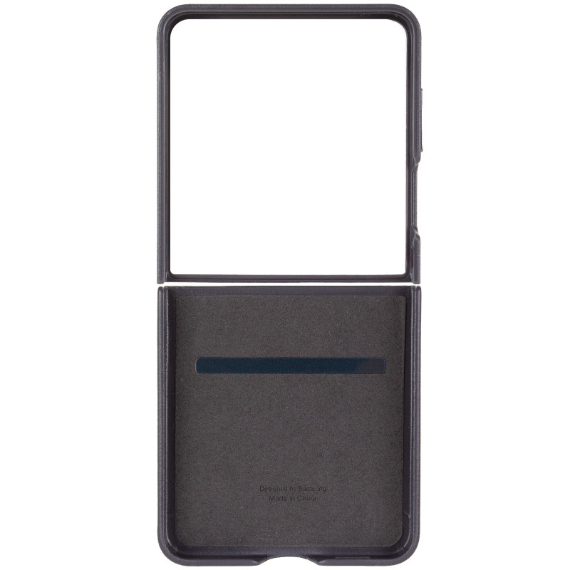 Фото Кожаный чехол Leather Case (AAA) для Samsung Galaxy Z Flip7 (Dark Gray) в магазине vchehle.ua