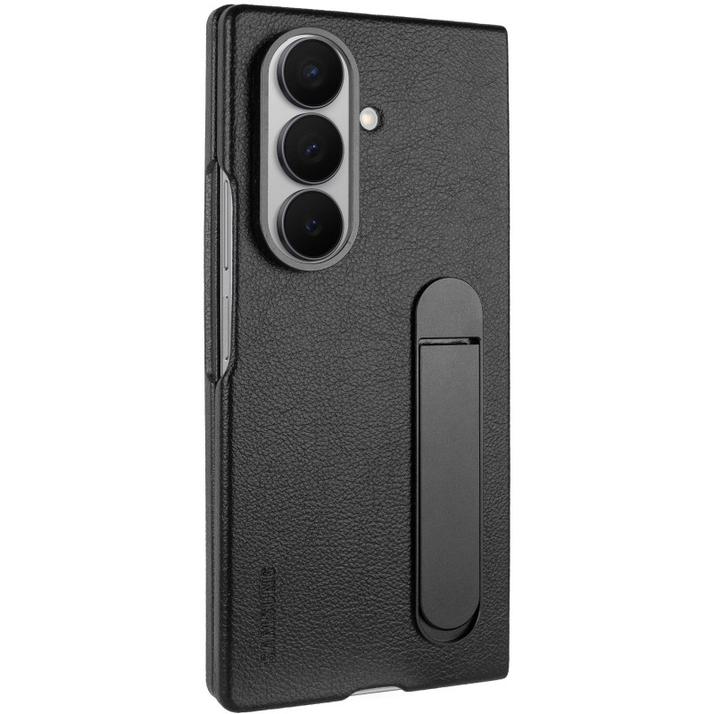 Кожаный чехол Leather Case (AAA) with stand для Samsung Galaxy Z Fold7 (Black)