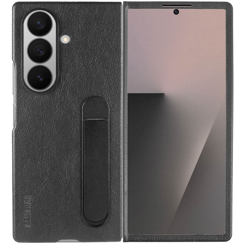 Фото Кожаный чехол Leather Case (AAA) with stand для Samsung Galaxy Z Fold7 (Black) на vchehle.ua