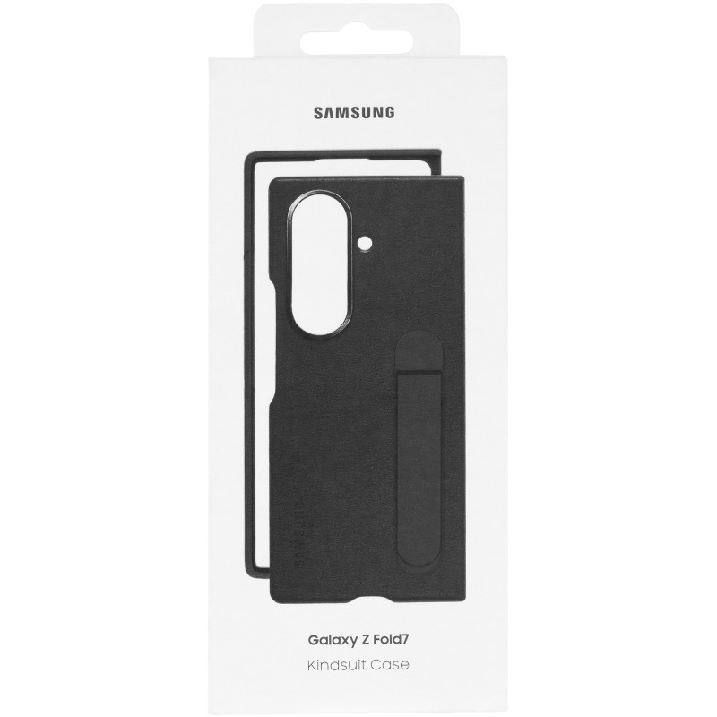 Фото Кожаный чехол Leather Case (AAA) with stand для Samsung Galaxy Z Fold7 (Black) в магазине vchehle.ua