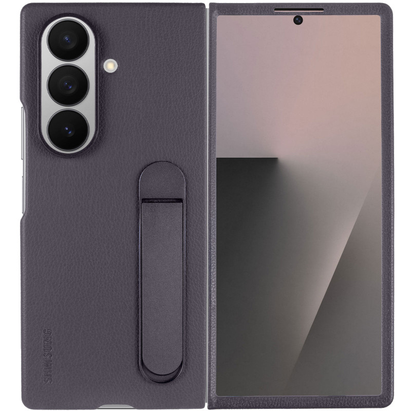 Фото Кожаный чехол Leather Case (AAA) with stand для Samsung Galaxy Z Fold7 (Gray) на vchehle.ua