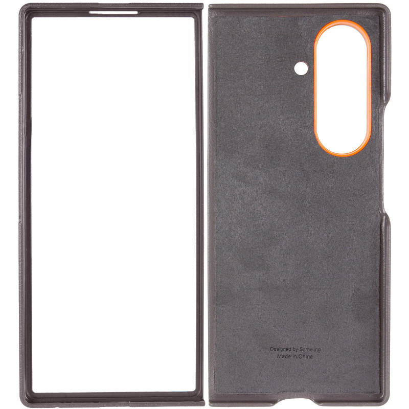 Фото Кожаный чехол Leather Case (AAA) with stand для Samsung Galaxy Z Fold7 (Gray) в магазине vchehle.ua