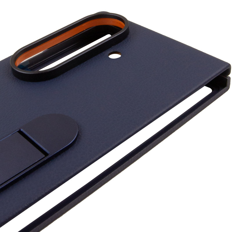 Кожаный чехол Leather Case (AAA) with stand для Samsung Galaxy Z Fold7 (Navy) в магазине vchehle.ua