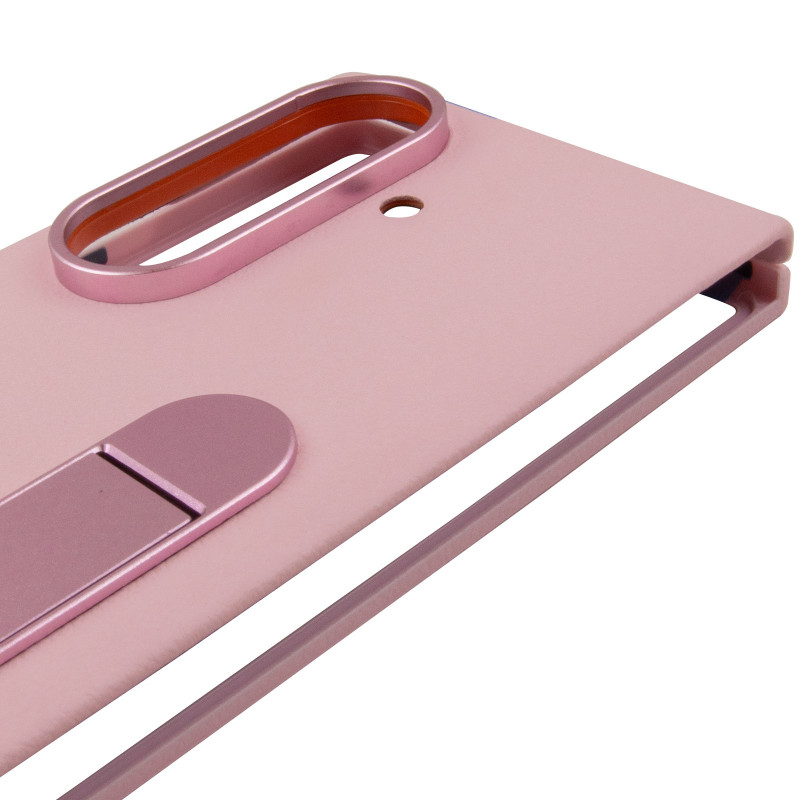 Кожаный чехол Leather Case (AAA) with stand для Samsung Galaxy Z Fold7 (Pink) в магазине vchehle.ua
