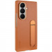 Кожаный чехол Leather Case (AAA) with stand для Samsung Galaxy Z Fold7 (Tan)